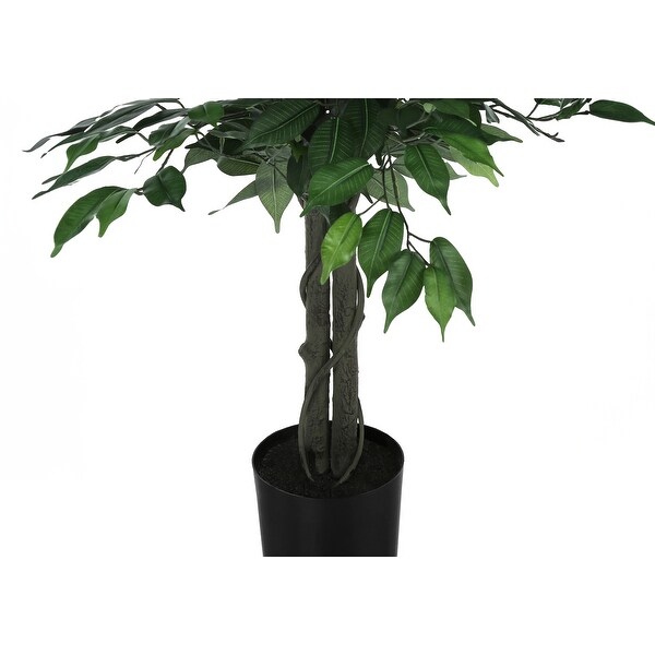 Artificial Plant，58 Tall，Ficus Tree，Indoor，Faux，Fake，Floor，Greenery，Potted，Decorative，Green Leaves，Black Pot