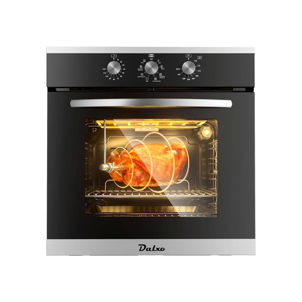 Dalxo 24 in. W Electric Wall Oven With Convection Knob Control in Black KNOBHD2