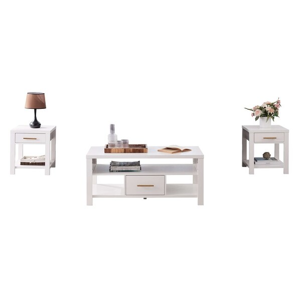 3Piece Coffee Table and End 2 Tables Occasional Living Room Set