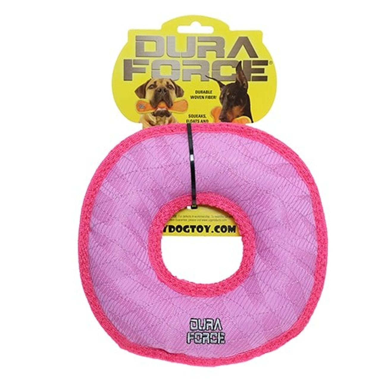 DuraForce Medium Ring Dog Toy， Pink