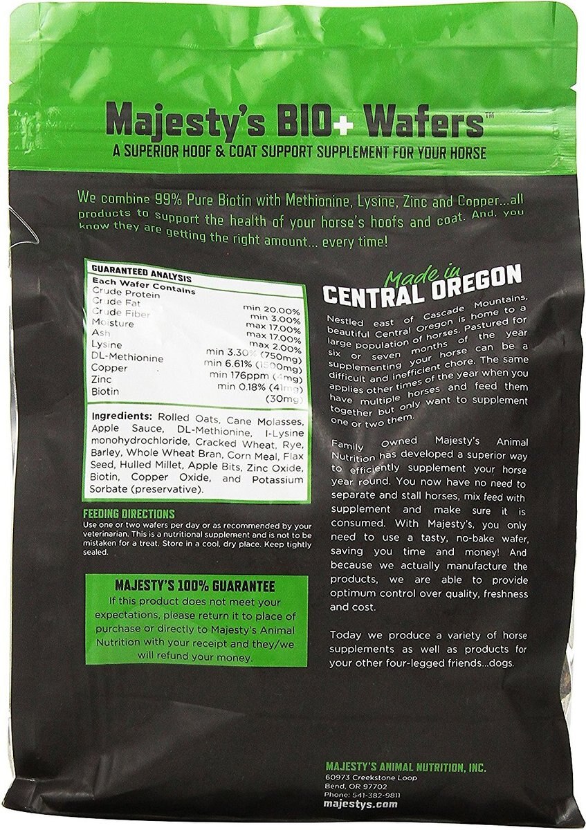 Majesty's Bio+ Hoof and Coat Support Wafers Horse Supplement