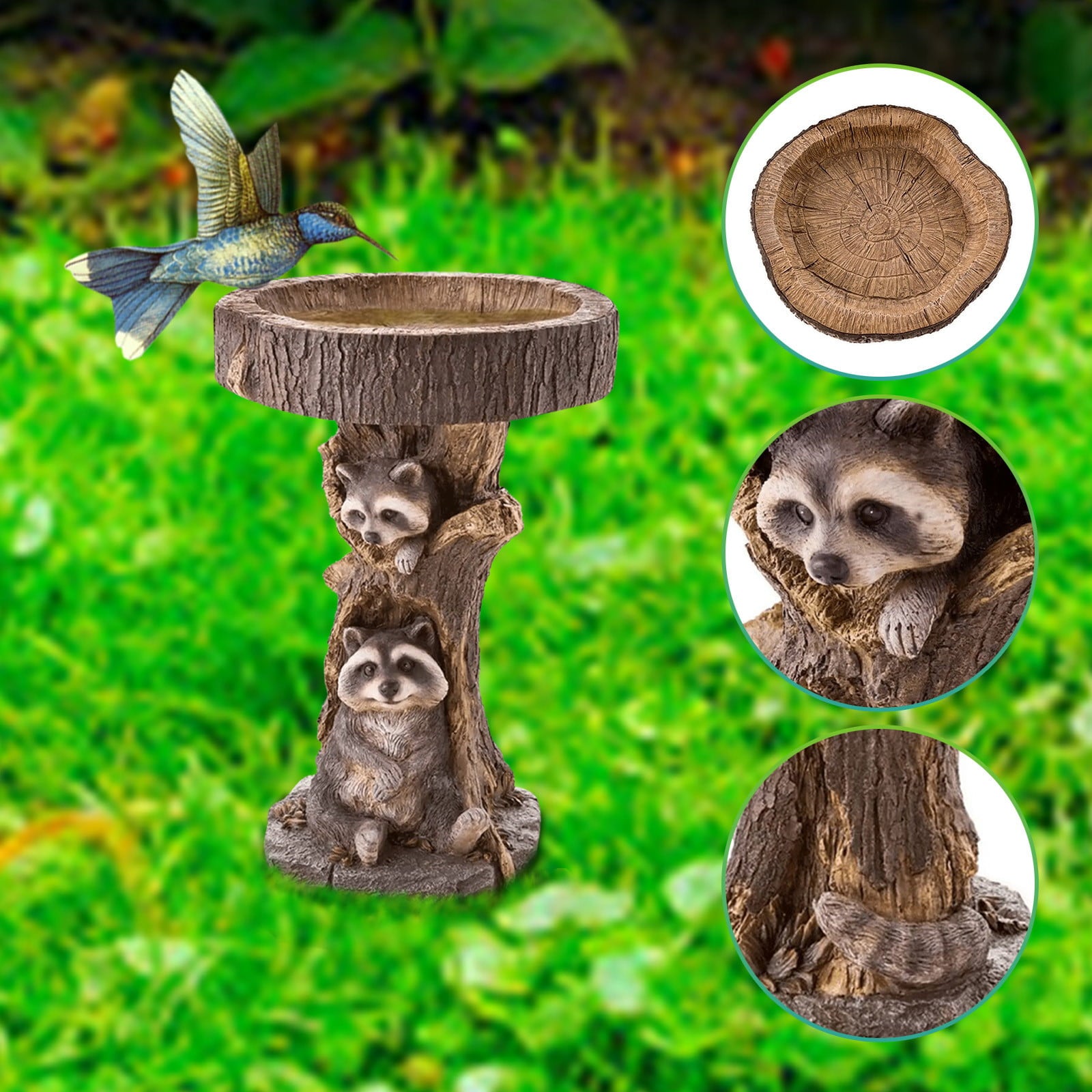 New Year Clearance 2022! Beautiful Sunflower Bird Bath Brown Pedestal Handmade For Outdoor