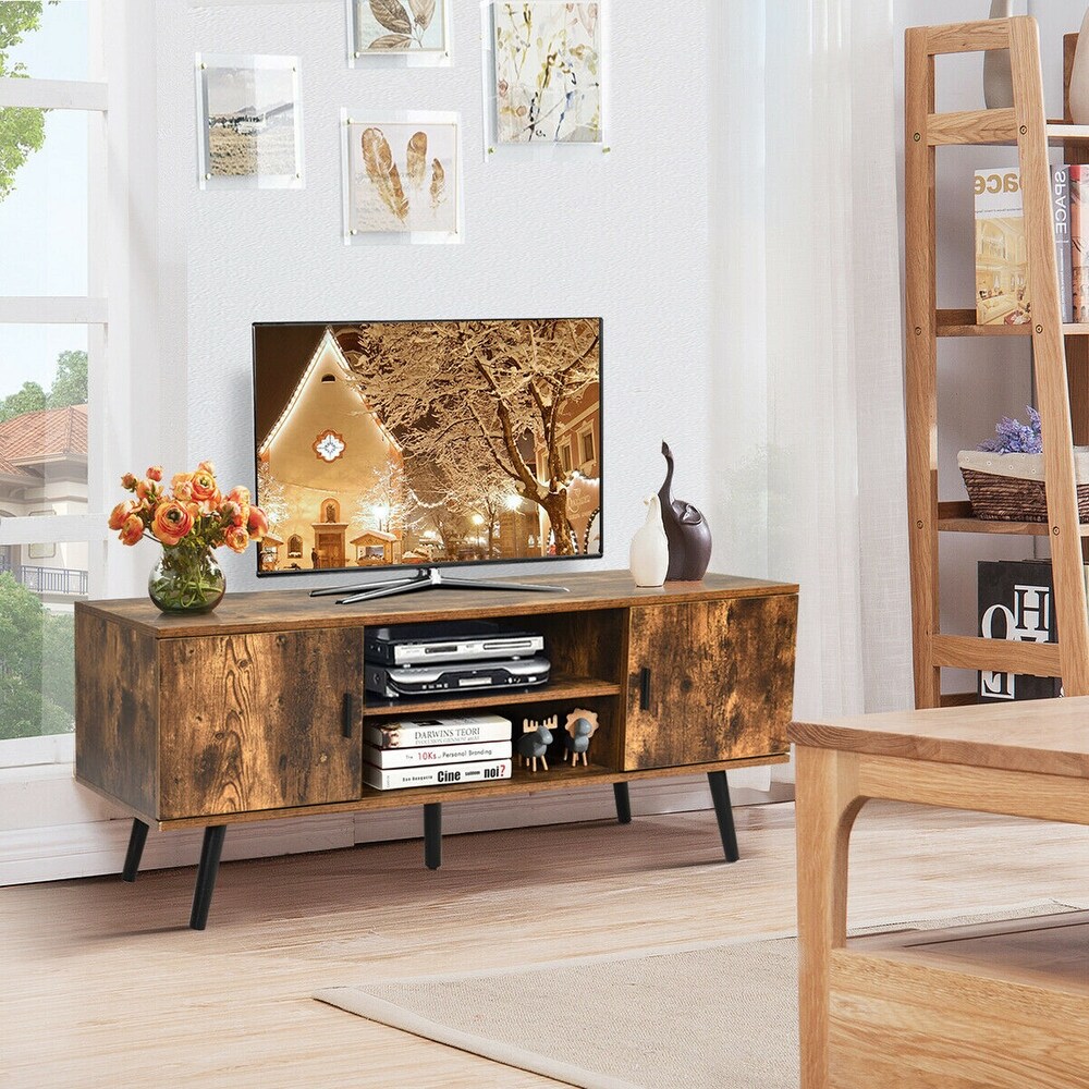 Gymax Industrial TV Stand Entertainment Center for TV's Up to 55\