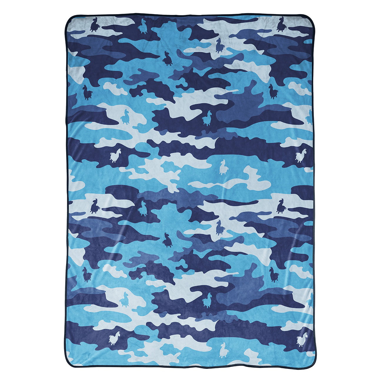 Fortnite Llama Camo Kids Blanket， 62 x 90， Microfiber， Blue， Epic Games， Gaming Bedding