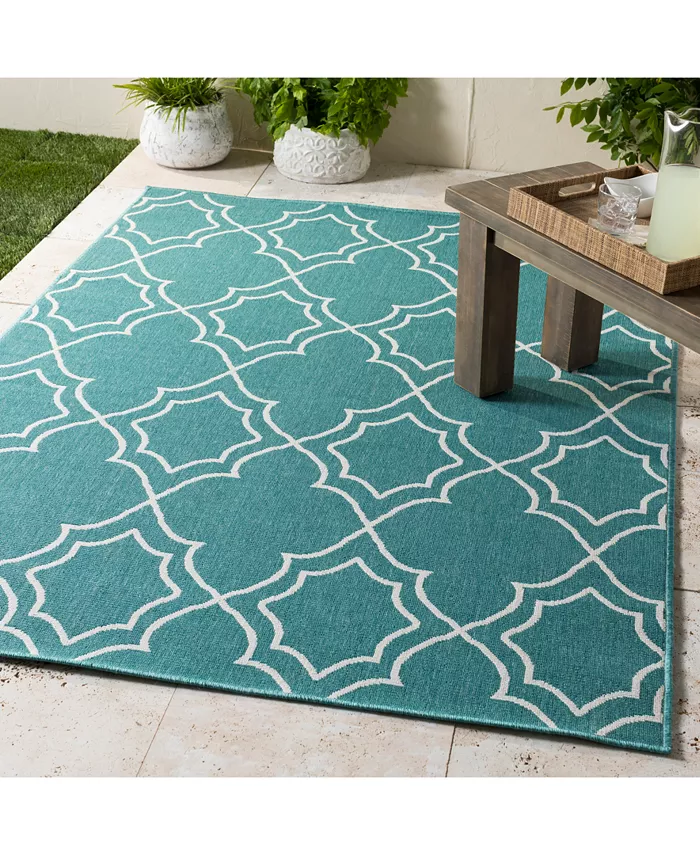 Surya Alfresco ALF-9653 Teal 3' x 5'6 Area Rug Indoor Outdoor