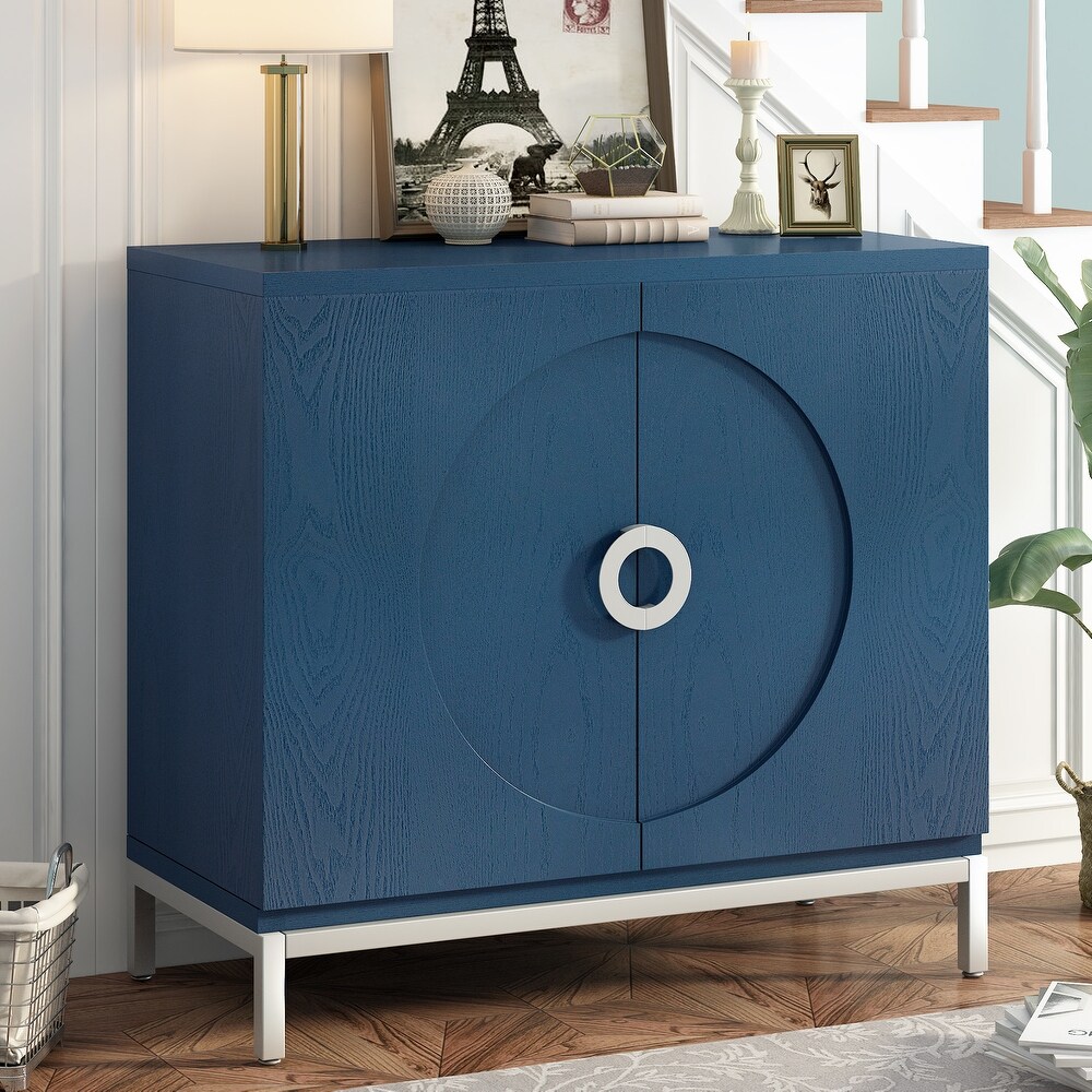 Simple Storage Cabinet Accent Cabinet with Solid Wood Veneer