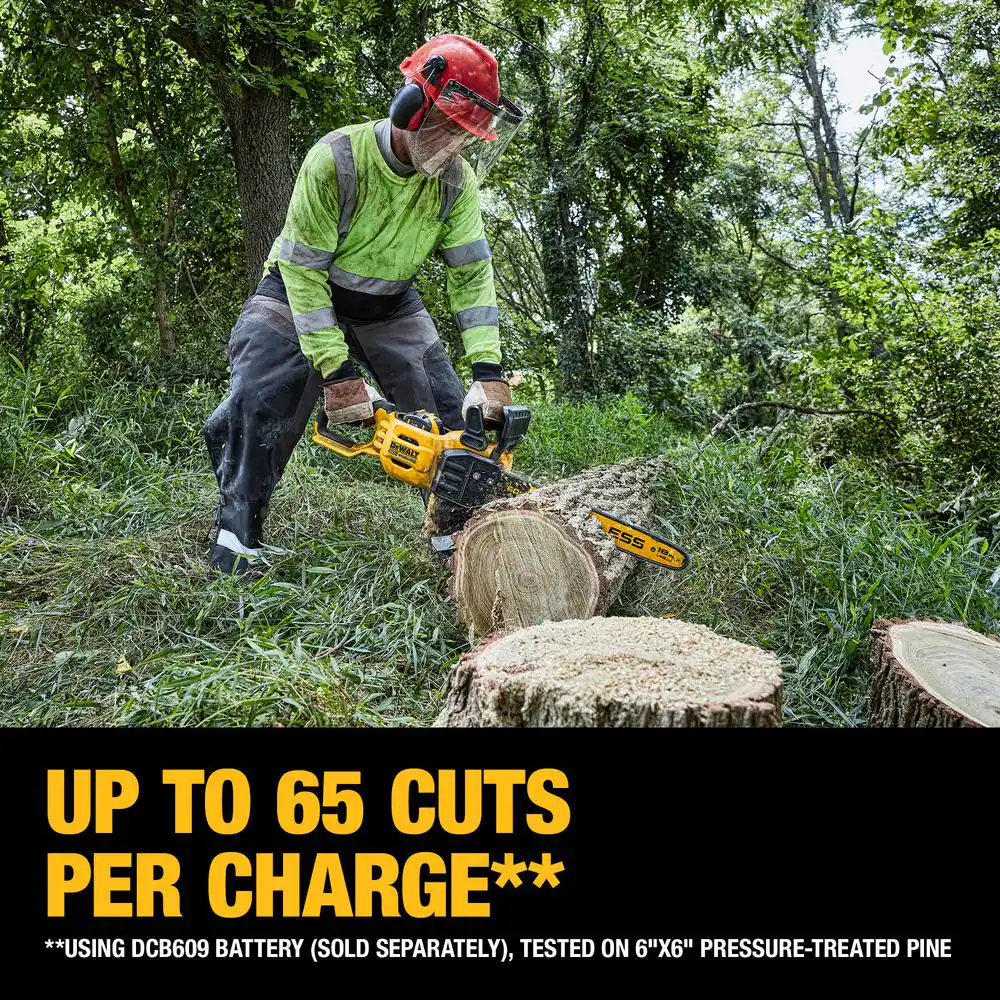 DEWALT DCCS672B 60V MAX 18in. Brushless Cordless Battery Powered Chainsaw， Tool Only