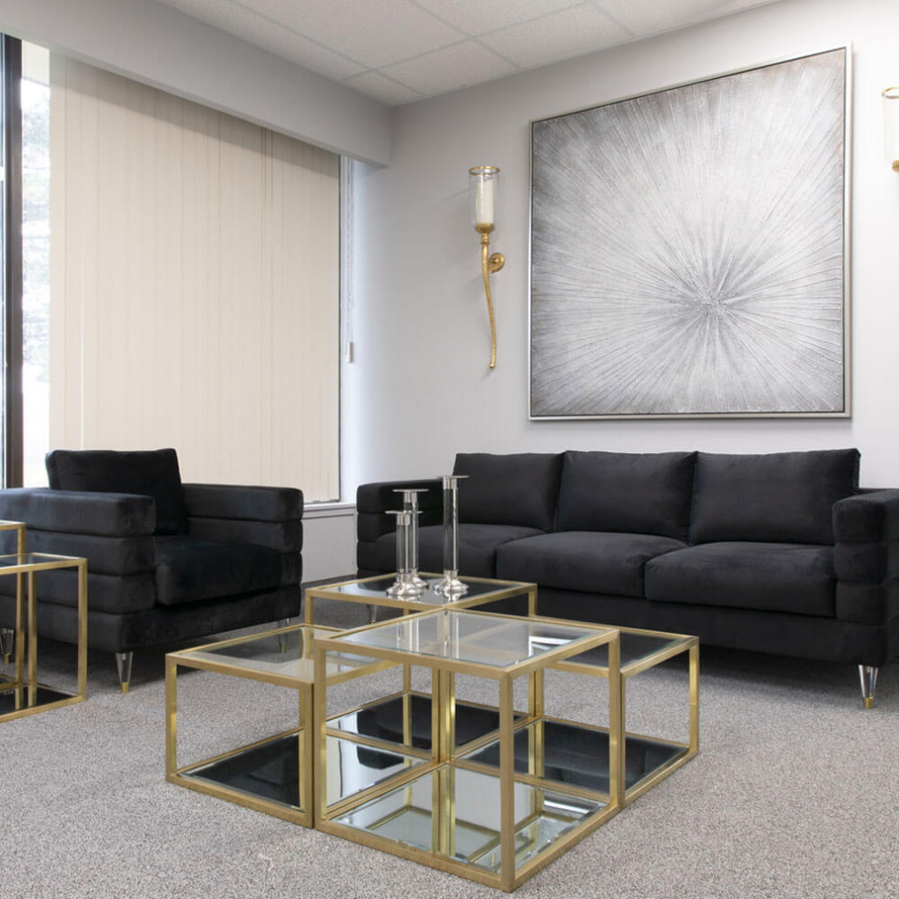 Multi Level Gold Coffee Table Gold and Mirror   Contemporary   Coffee Tables   by HomeCraftDecor  Houzz