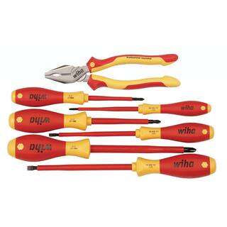 Wiha 7-Piece 8 in. Insulated Screwdriver Set with Lineman's Pliers 32858