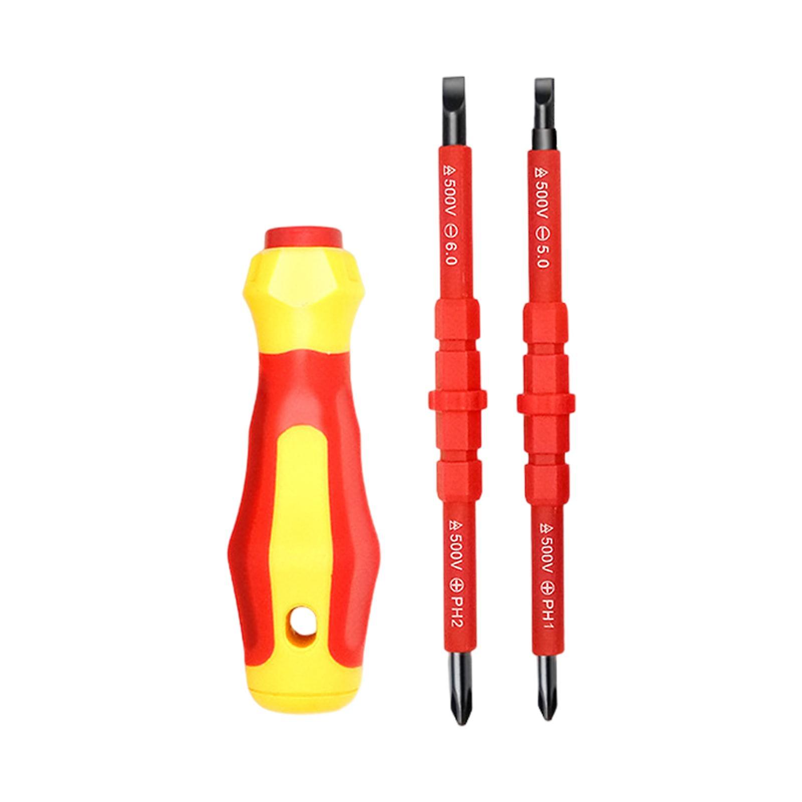 Insulated Screwdriver Set Slotted And Square Tips For Rc Car Computer Repair