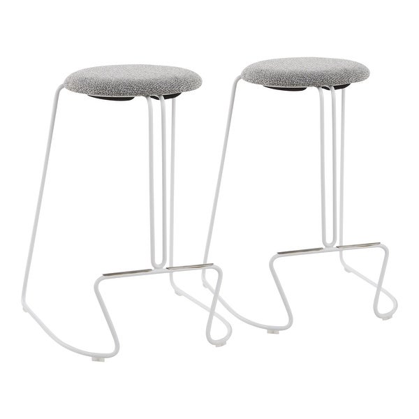 Strick and Bolton Anya Counter Stool in White Metal - Set of 2