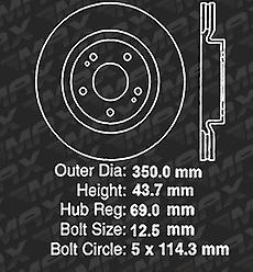 [Front] Rotors w/Ceramic Pads Geomet OE Brakes (2008 - 2015 Mitsubishi Lancer)