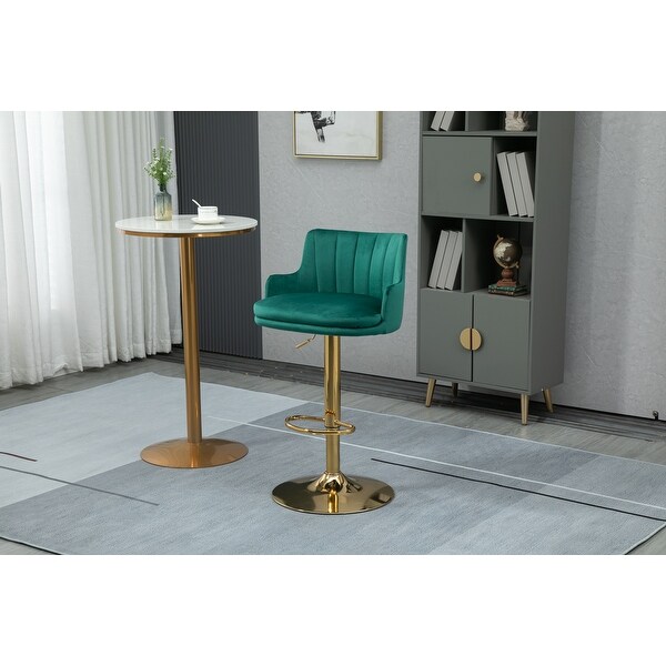 Bar Stools with Back and Footrest Counter Height，Comfortable Velvet and Sturdy Frame Easy to Assemble for Coffee Shop Bar