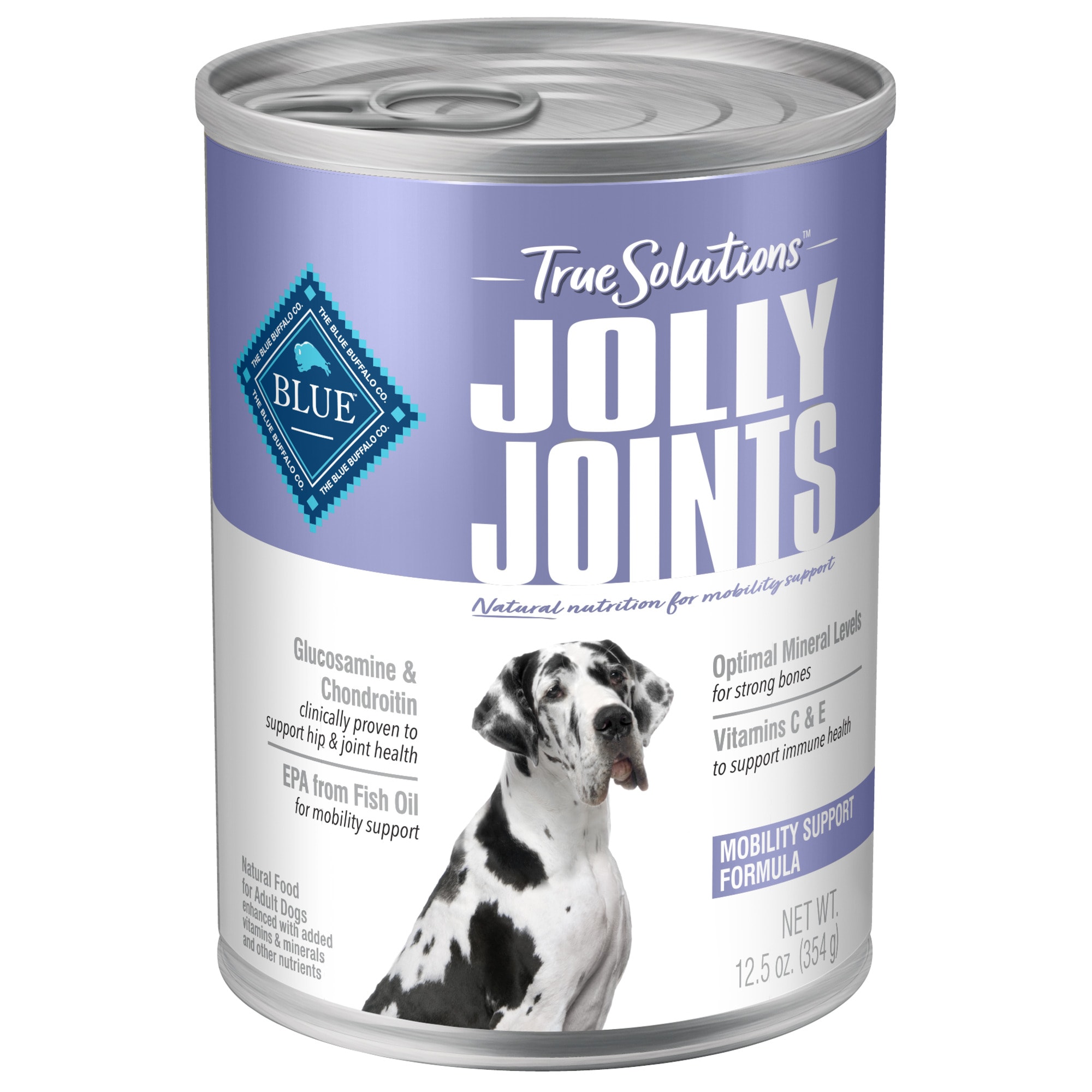 BLUE BUFFALO True Solutions Jolly Joints Natural Mobility Support Chicken Flavor Adult Wet Dog Food， 12.5 oz.， Case of 12