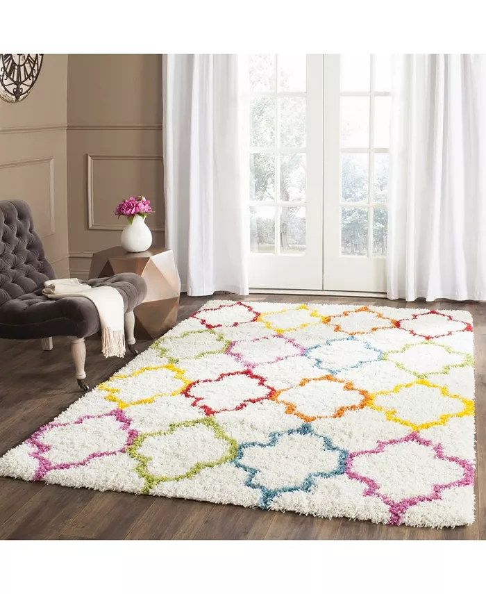 Safavieh Shag Kids SGK569 Ivory and Multi 53 x 76 Area Rug