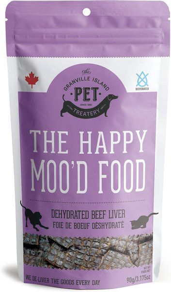 The Granville Island Pet Treatery The Happy Moo'D Food Dehydrated Beef Liver Dog and Cat Treats， 3.17-oz bag