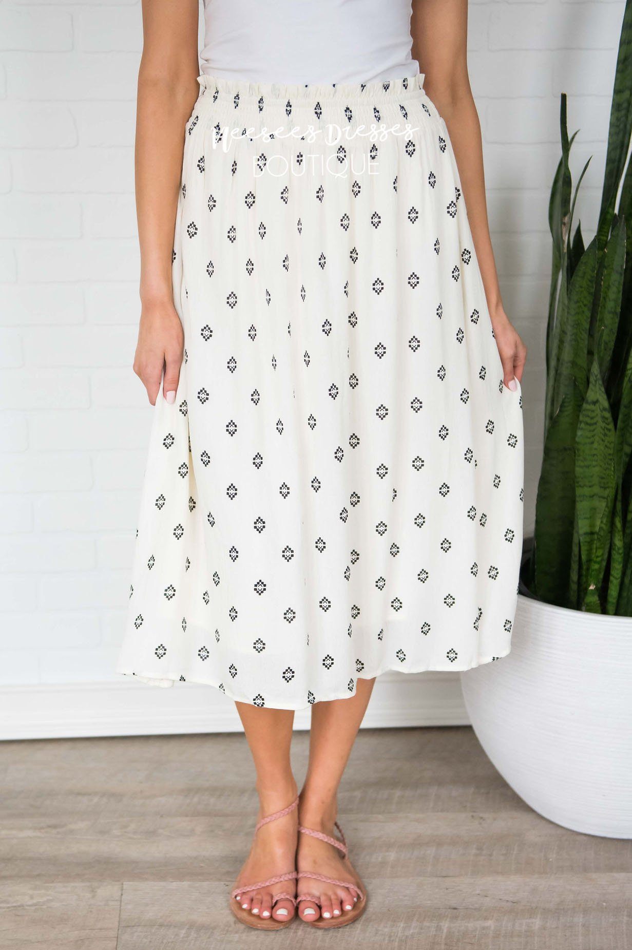 Keep Life Simple Diamond Print Skirt