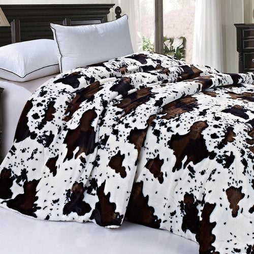 Home Soft Things Nature Faux Fur and Sherpa Backing Blanket - ML Leopard - Queen (84