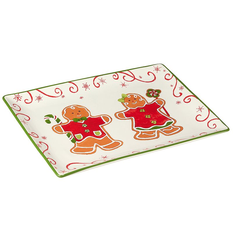 Certified International Holiday Magic Gingerbread Serving Platter