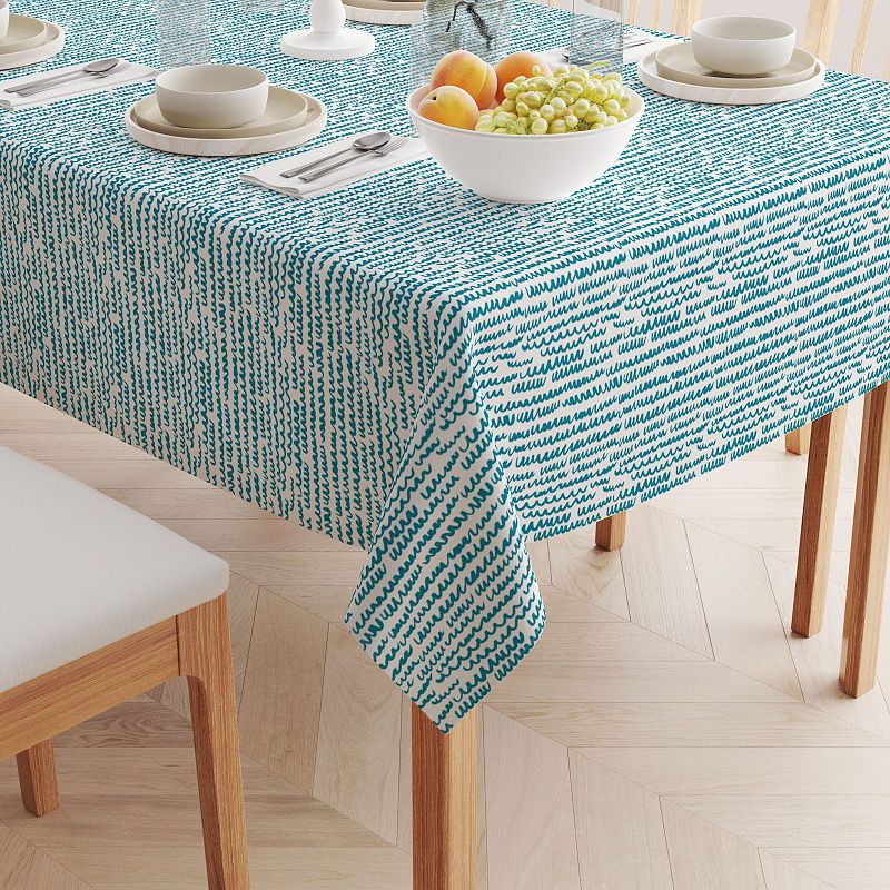 Square Tablecloth， 100% Cotton， 60x60， Brush Stroke Scribbles