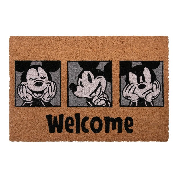 Mickey Mouse 2pk Coir Door Mats Gray