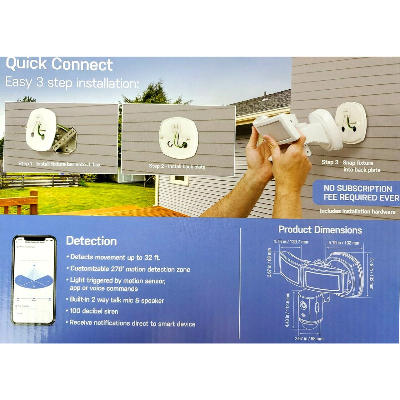 Feit Electric LED Dual Head Motion Sensor Smart Floodlight with Security Camera SEC3000/CAM/RP