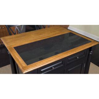 HOMESTYLES Monarch Black and Oak Kitchen Island with Granite Top 5009-94