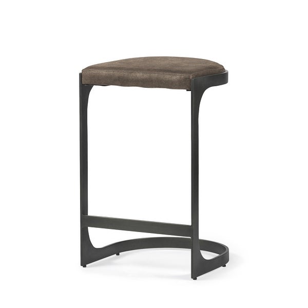 Leather C Shape Metal Counter Stool - 18