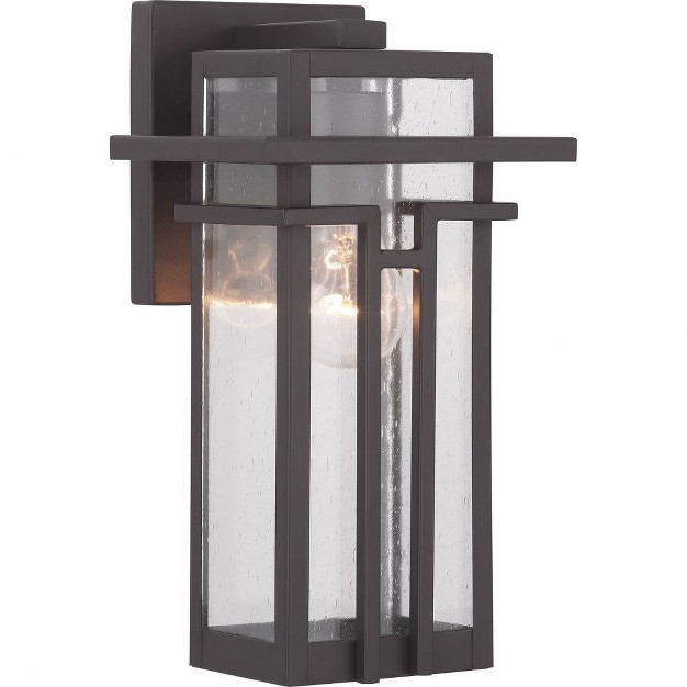 Progress Lighting Boxwood 1 light Outdoor Wall Lantern In Antique Bronze With Clear Seeded Glass Shade