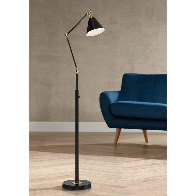 Tall Flat Black Warm Brass Adjustable Swivel Head For Living Room Reading Bedroom Home