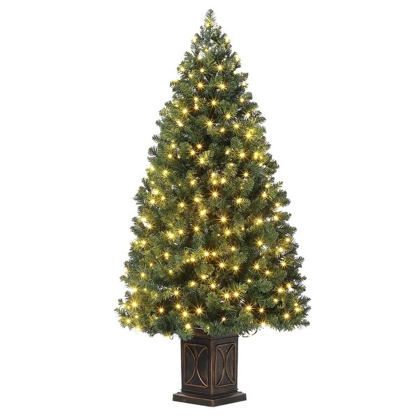 4.5 Ft Artificial Fiber Optic Christmas Tree Black Base