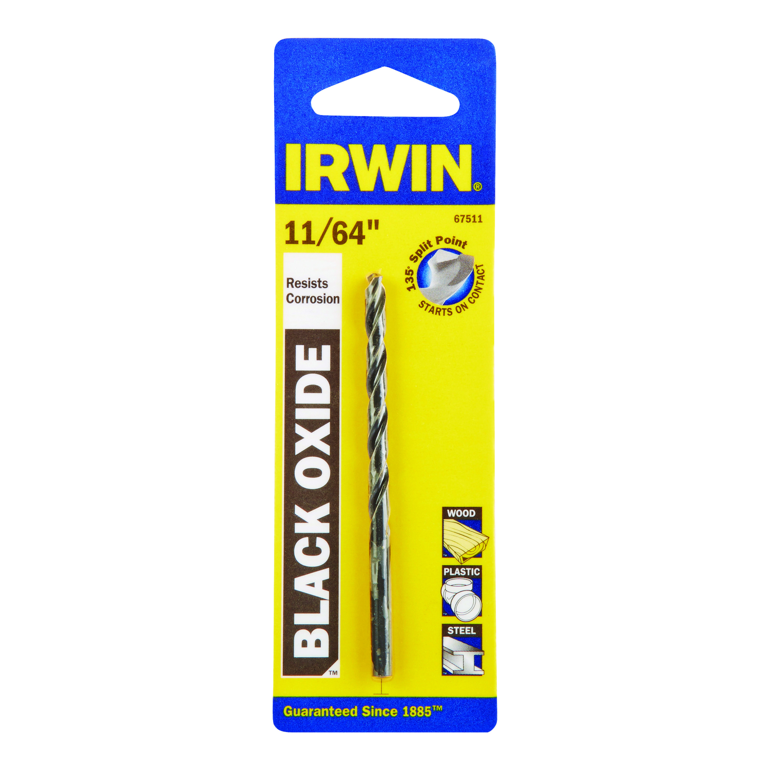 Irwin 11/64 in. X 3-1/4 in. L High Speed Steel Drill Bit 1 pc