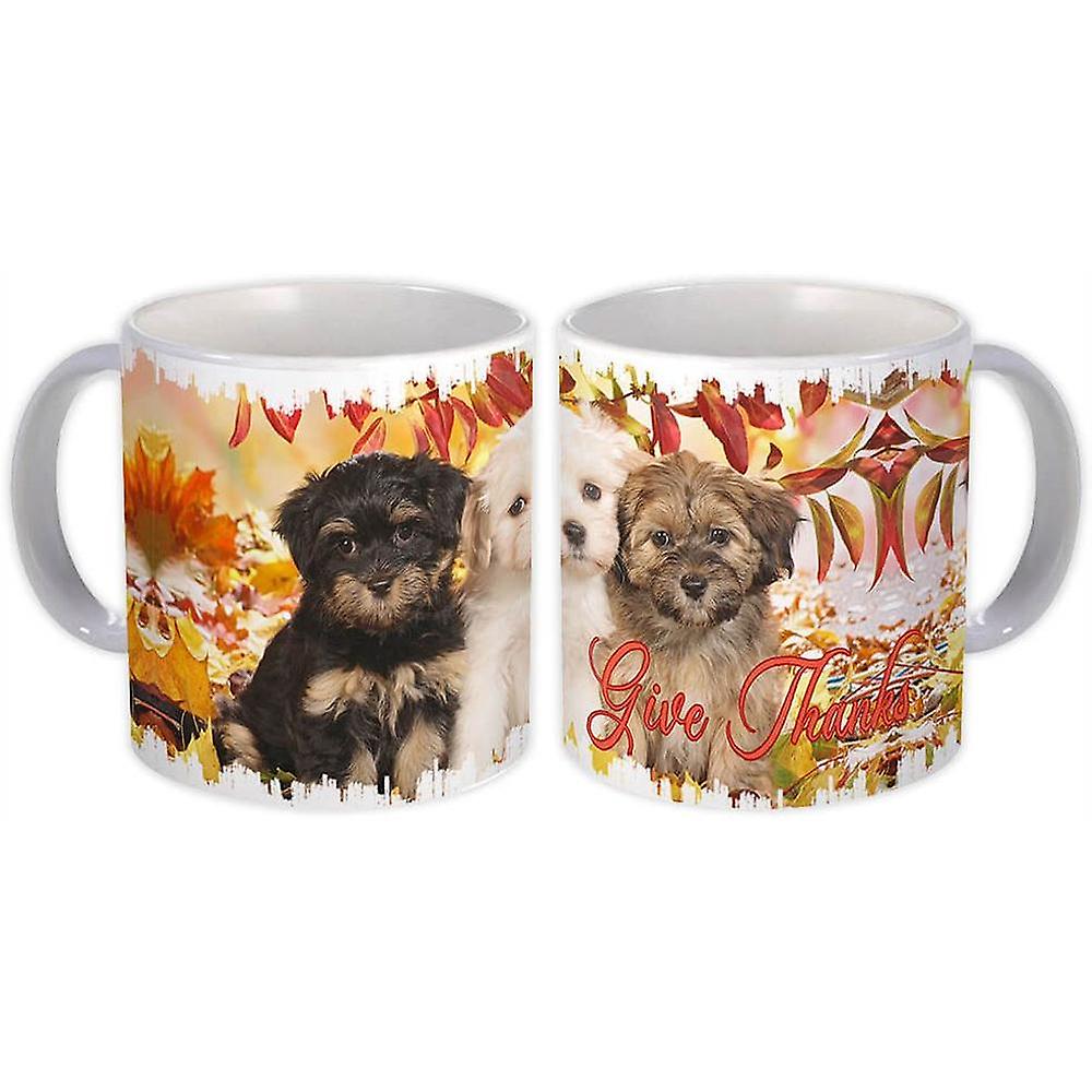 Gift Mug: Lhasa Fall Give Thanks Dog