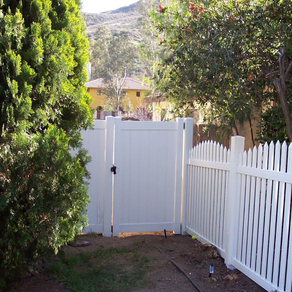 Weatherables 4 in. x 4 in. x 6 ft. White Vinyl Fence Gate End Post LWPT-GEND-4X72