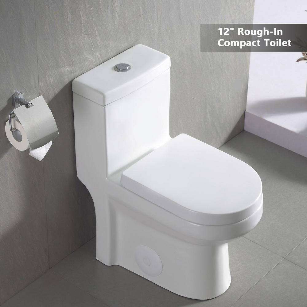 DEERVALLEY DeerValley Liberty 12 in. Rough in Size 1-Piece 0.81.28 GPF Dual Flush Elongated Toilet in White Seat Included DV-1F52812