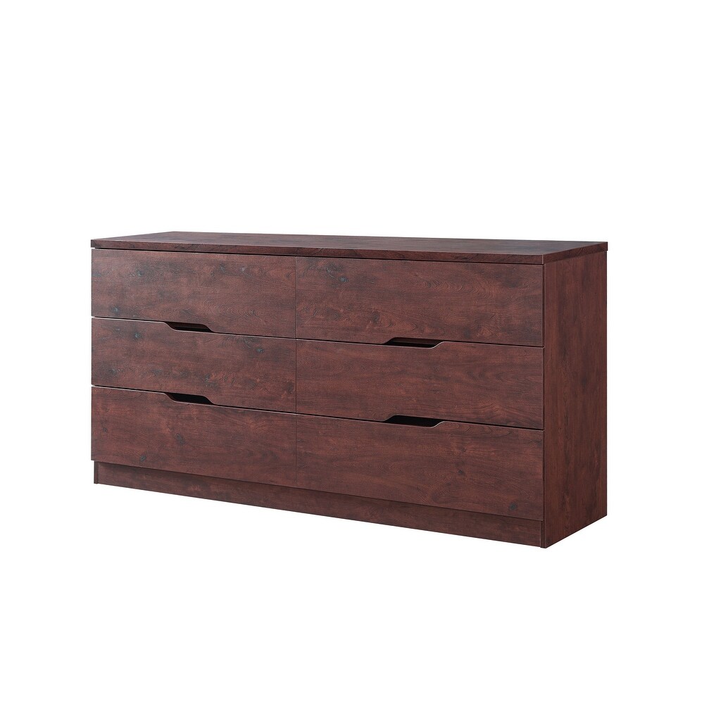 Marlone Contemporary 56 inch Wide 6 Drawer Double Dresser by Furniture of America