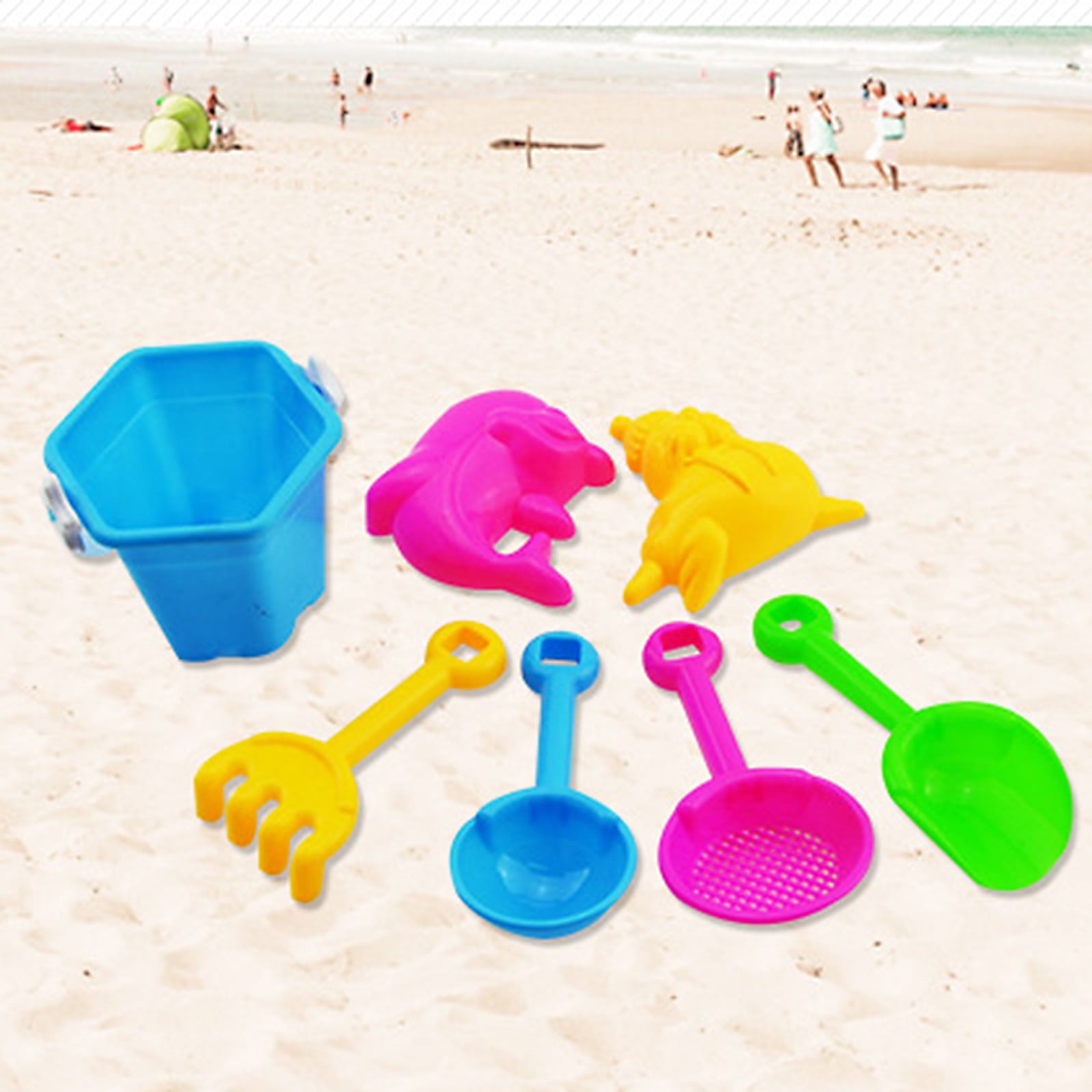 Beach Toy 7 Piece Beach Toy Sand Set Sand Play Sandpit Toy Summer Outdoor Toy Pool Toys For Toddlers 1-3 Abs As Shown