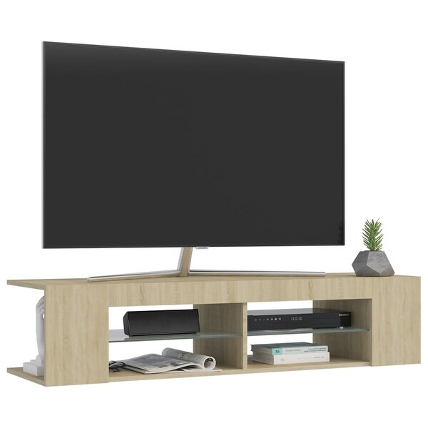 TV Cabinet with LED Lights Sonoma Oak 53.1