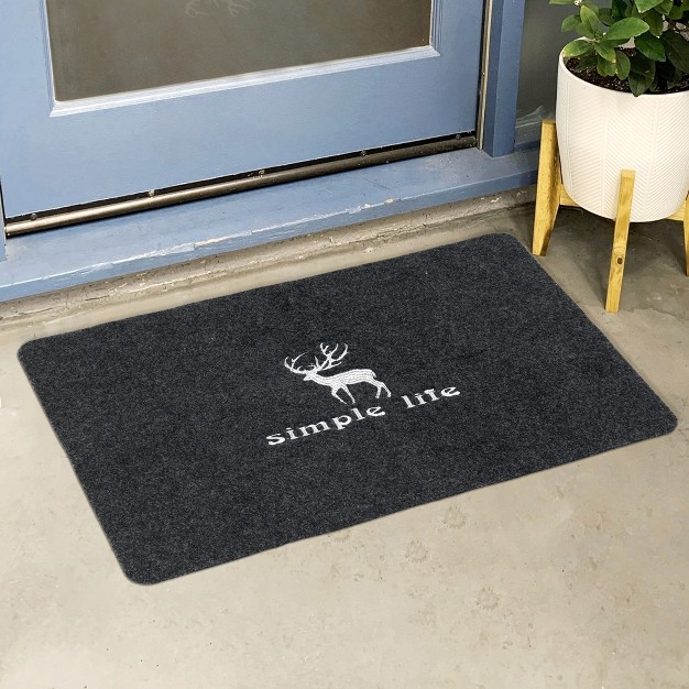 Unique Bargains Non slip Rubber Backing Indoor Outdoor Doormats