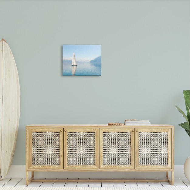 Stupell Industries Blue Ocean Sailboat Sea Reflection Canvas Wall Art