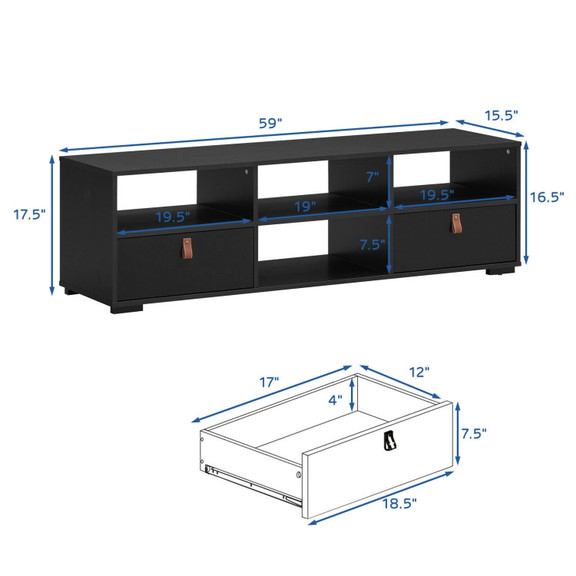 Costway 39681245 TV Stand Entertainment Media Cent...