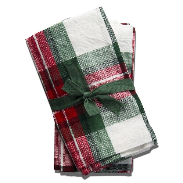 Festive Plaid Napkin Set Of 4 Cloth Napkin Holder For Home Table Dinner Decor