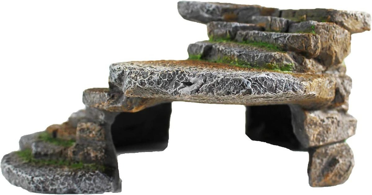 Penn-Plax Reptology Shale Scape Step Ledge and Cave Lizard Hideout， Large