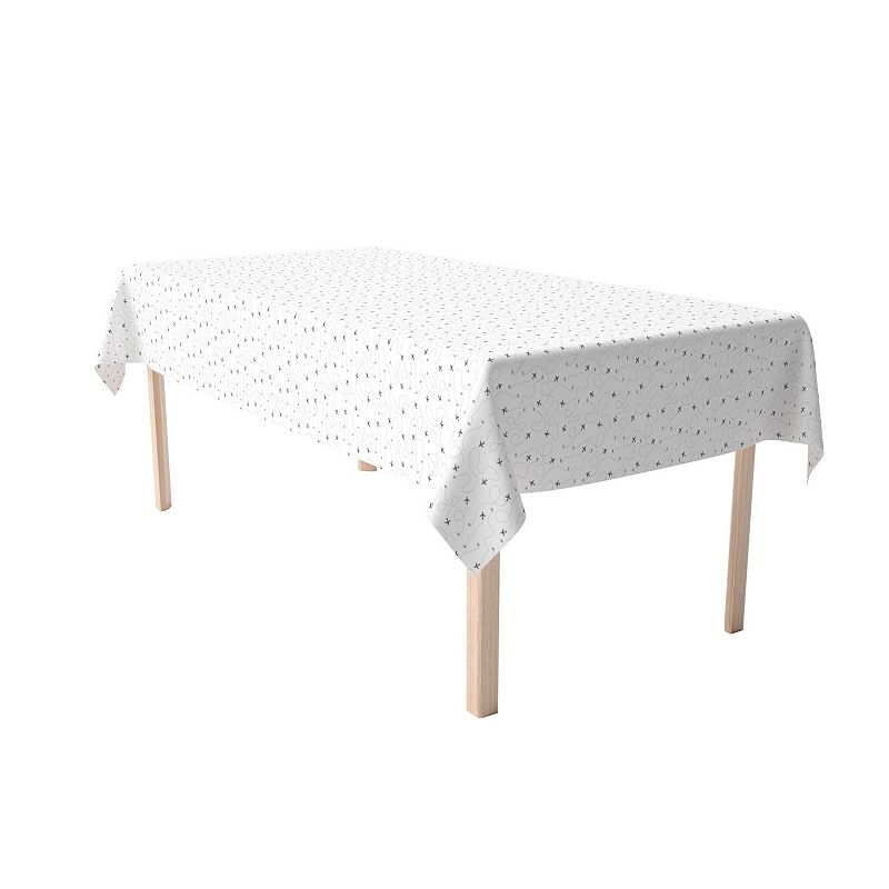 Rectangular Tablecloth， 100% Cotton， 52x120， Airplane Route Design