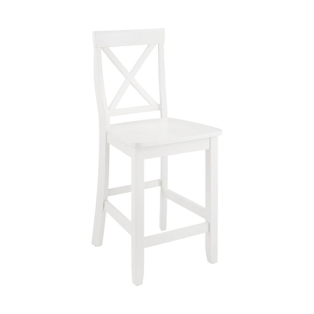 CROSLEY FURNITURE White X-Back Counter Stool (Set of 2) CF500424-WH