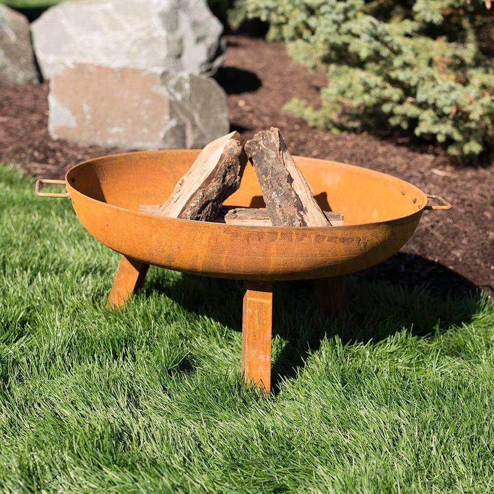 Sunnydaze Decor Rustic 30 in W x 15 in H Round Cast Iron WoodBurning Fire Pit Bowl