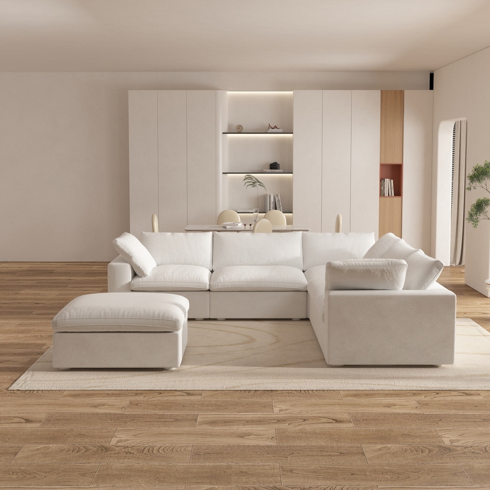 Down Filled Corner Sectional Couch for Living Room Set