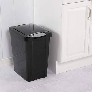 Sterilite 7.5 Gallon TouchTop Wastebasket with Titanium Latch Black (4 Pack) 4 x 10439004