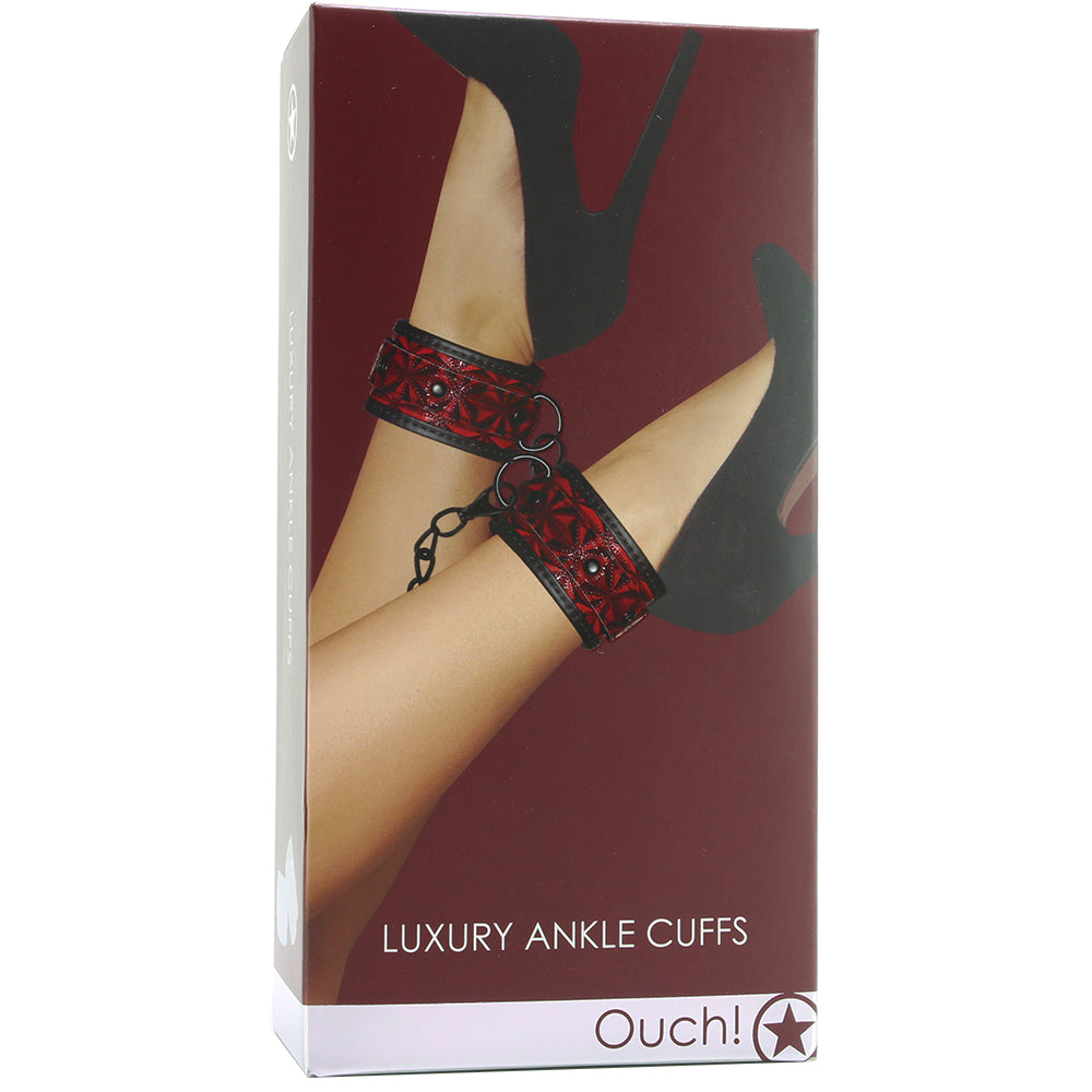 Ouch! Luxury Ankle Cuffs in Burgundy