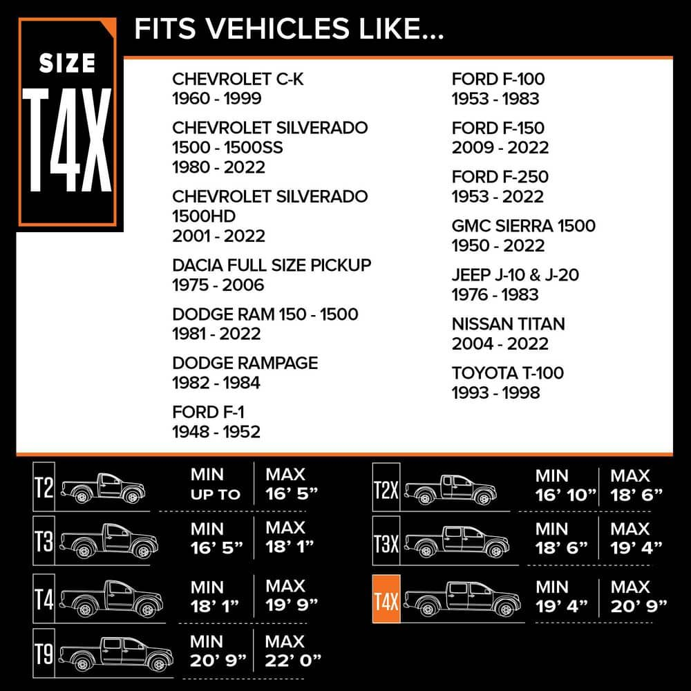 Budge Rain Barrier 249 in. x 70 in. x 70 in. Size T4X Truck Cover TRB-4X